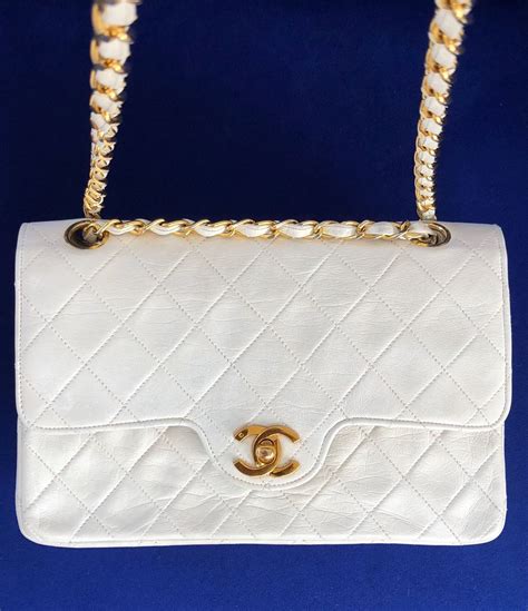 celebrity white chanel bag|white vintage Chanel bag.